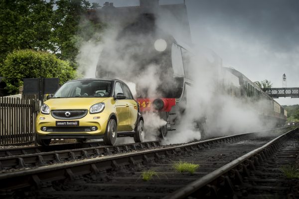 Smart ForRail at the Bluebell Railway, Sussex, 22 June 2015 Mercedes-Benz Smart Car. Train Photo: James Lipman / jameslipman.com