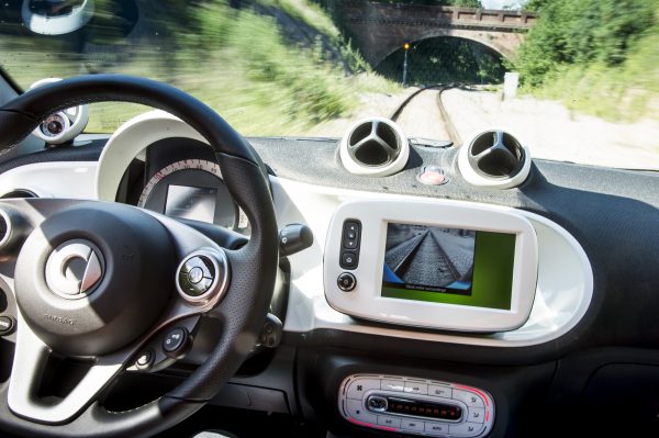 Smart ForRail at the Bluebell Railway, Sussex, 22 June 2015 Mercedes-Benz Smart Car. Train Photo: James Lipman / jameslipman.com