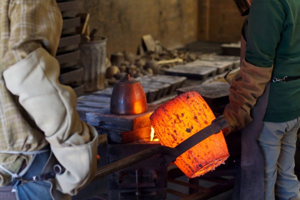 We got to see a bronze pour at U.S. Bells, a small bronze foundry right near the Oceanside Meadows Inn. The folks there were very cool, and Sue got to geek out with them about metal casting, which was tons of fun. The potter there also showed us her very cool wood fired kiln, but I didn't take any pictures of that :-(. We did buy a nice pair of bells to mount by the front door when we get home, along with a few pieces of pottery.