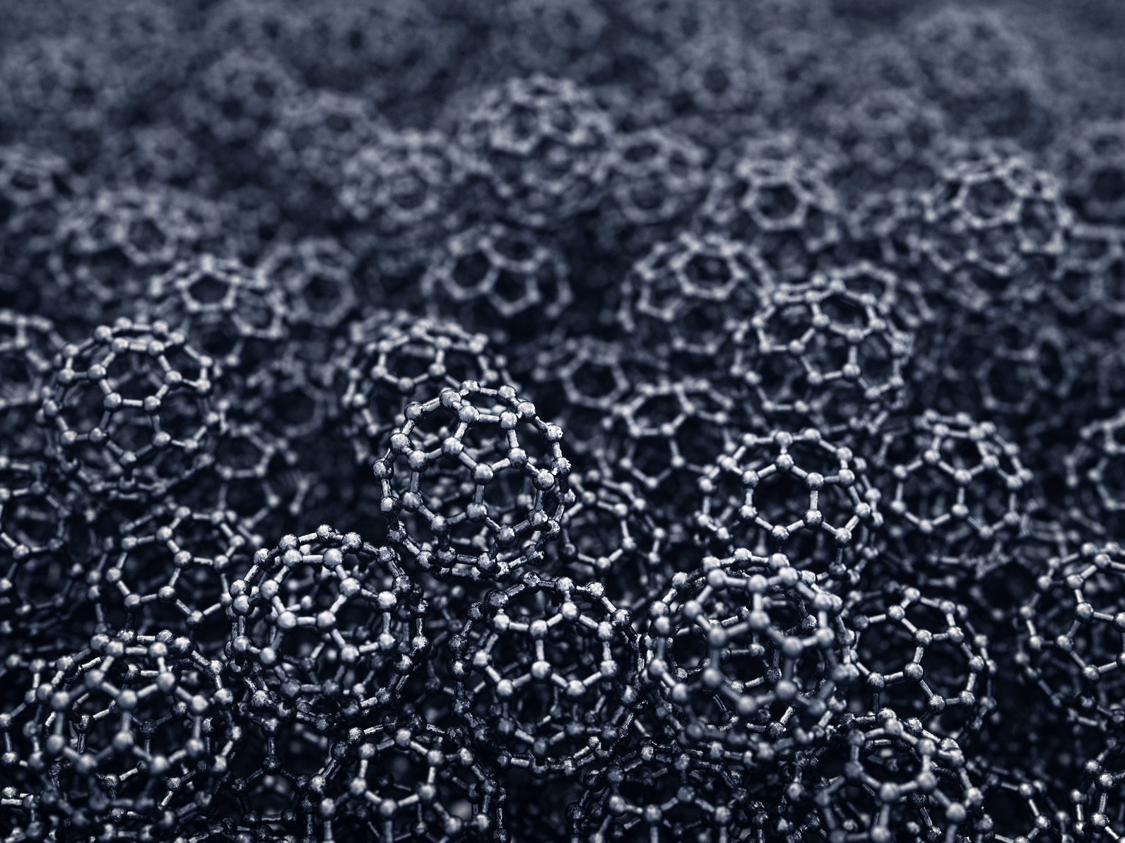 Graphene buckyballs , 3d illustration