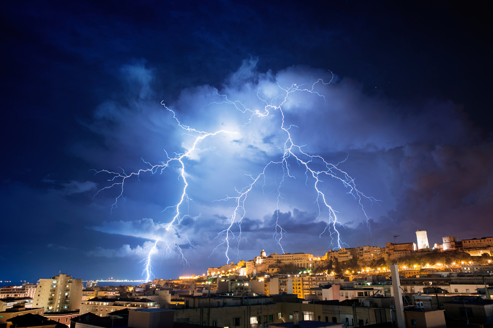 Very big lightning on the city Littlegate Publishing