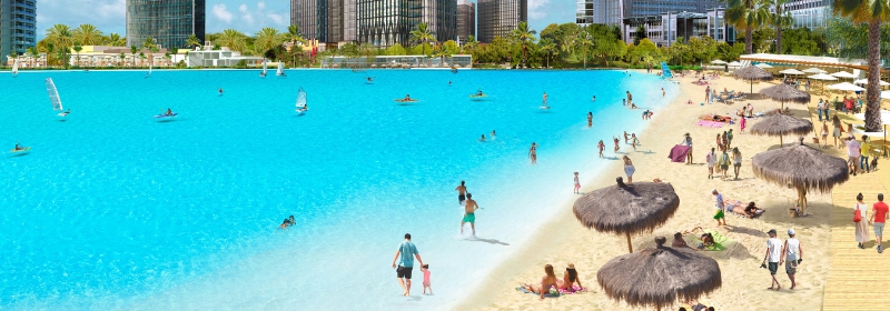 Crystal Lagoons concept - Idyllic beach life and water sports (PRNewsFoto/Crystal Lagoons)